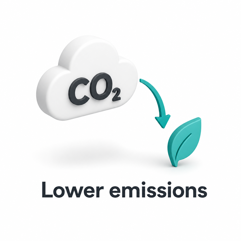 CO2 cloud transforming into a leaf illustrating lower emissions